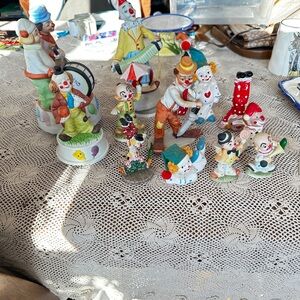 Colorful Clown Figurine Collection